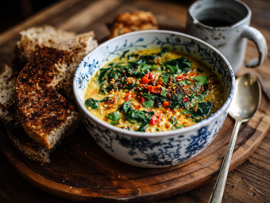 Creamy Coconut-Spinach Lentil Soup