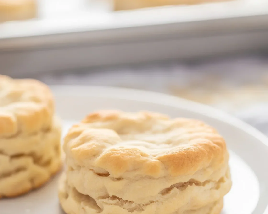 Fluffy gluten free biscuits on a plate, perfect for baking enthusiasts.
