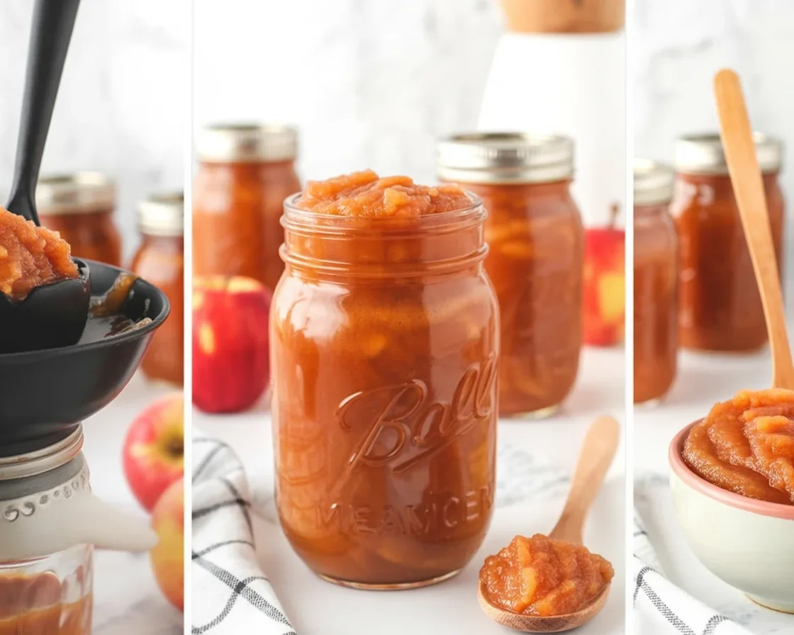 Step-by-step guide to canning applesauce, showing ingredients and equipment.