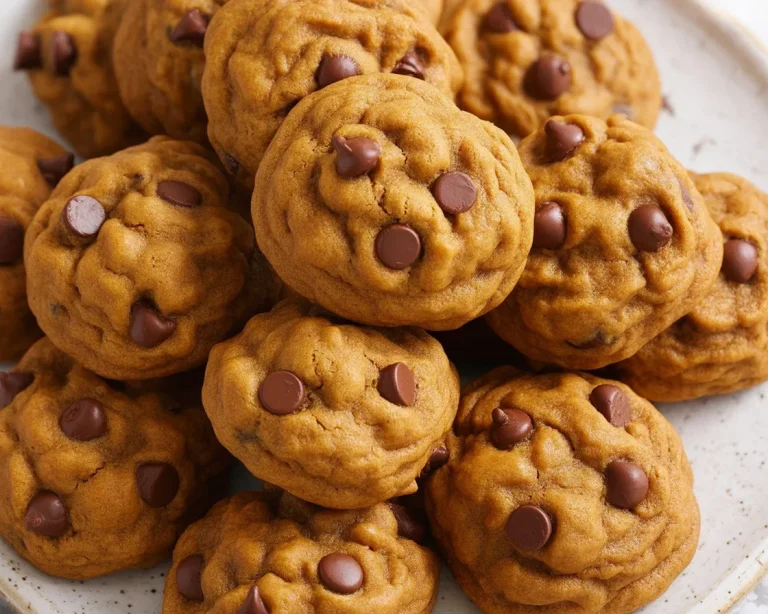 Delicious soft pumpkin chocolate chip cookies, perfect for fall with warm spices and melty chocolate.