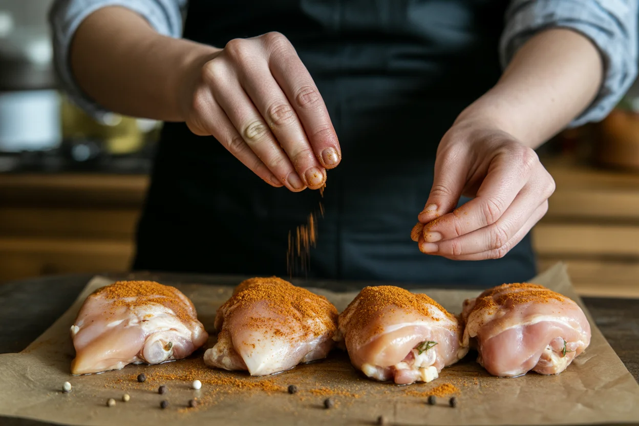 Baked Chicken Thighs (simple spice rub)