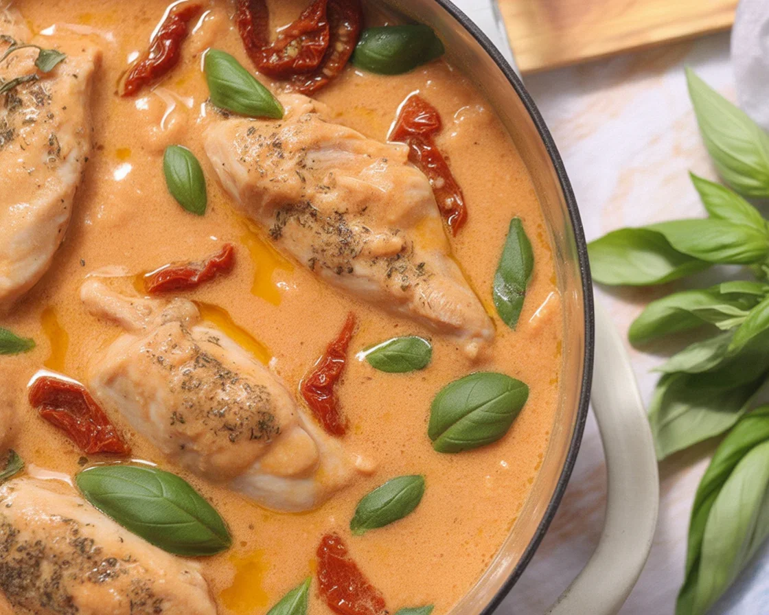 High-Protein Marry Me Chicken with creamy sauce and tender chicken breast