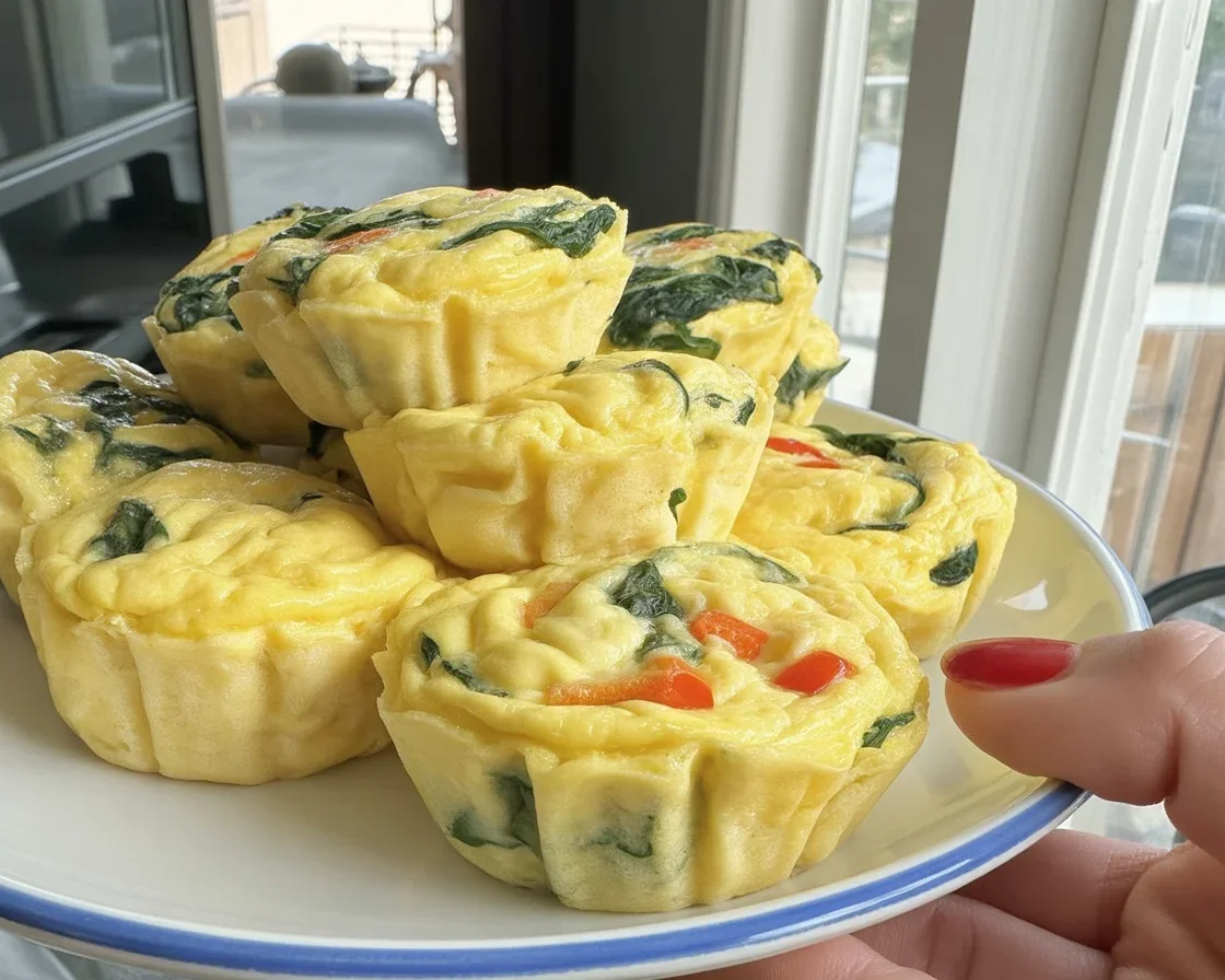 Delicious homemade Copycat Starbucks Egg Bites with bacon and gruyere cheese.